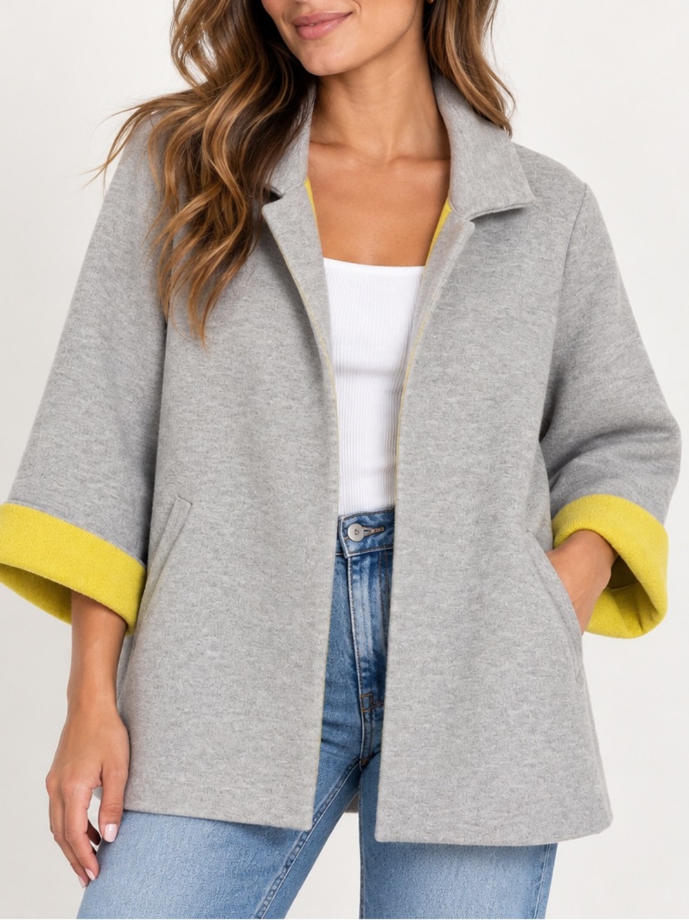 Anthropologie Moth Gray Oversized Wide Sleeve Jacket Coat